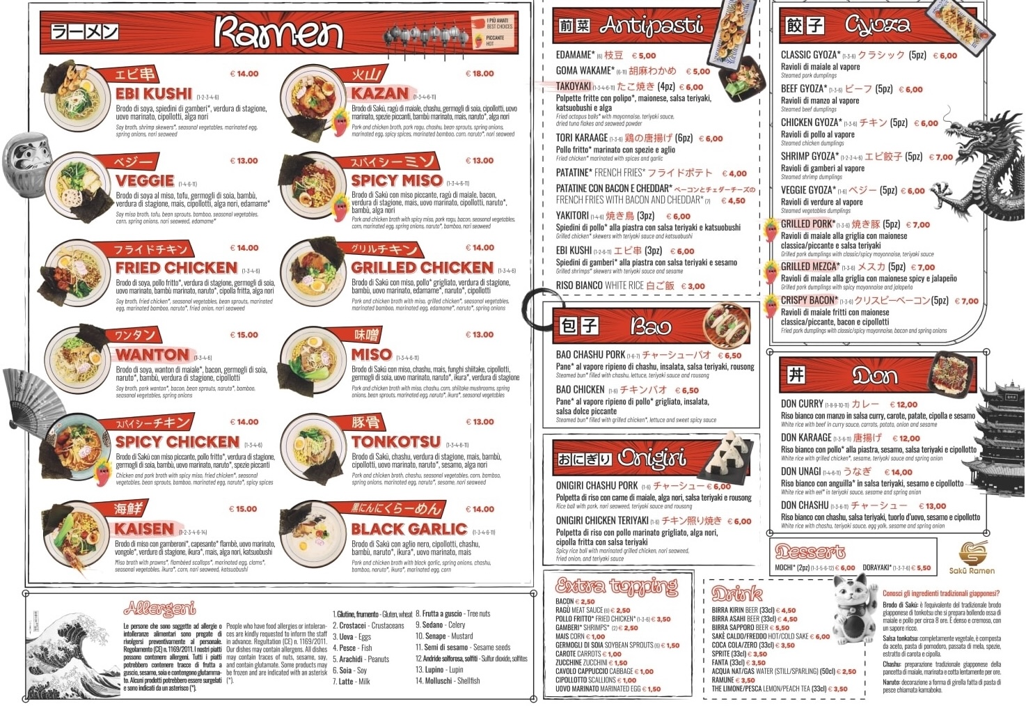 Sakuramen - menu